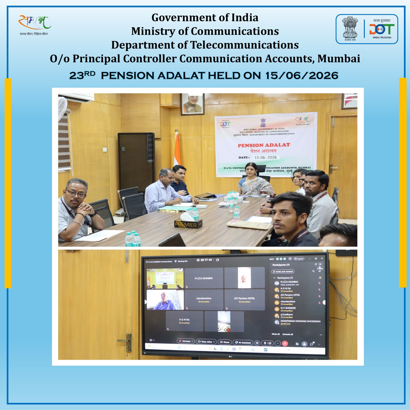 23rd Pension Adalat Held on 15 June 2026